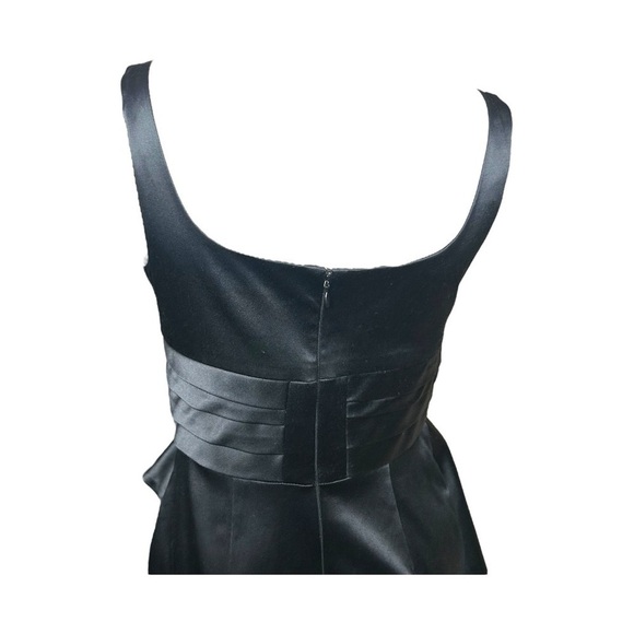 BCBGeneration Black Satin Cocktail Dress Short Sleeveless Scoop Neck 8 - Picture 4 of 7